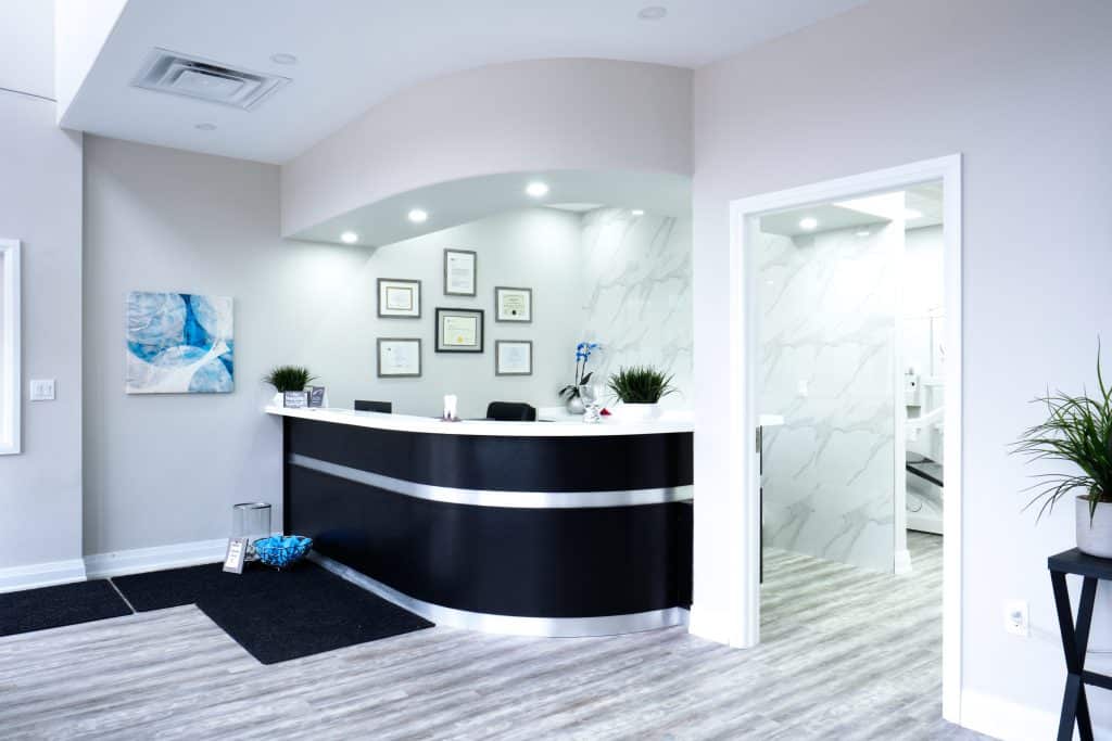 Comfortable dental treatment room at Royal Oak Dental, Oakville
